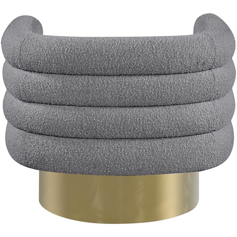 Meridian Furniture Tessa Grey Boucle Fabric Swivel Accent Chair