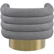 Meridian Furniture Tessa Grey Boucle Fabric Swivel Accent Chair