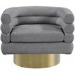 Meridian Furniture Tessa Grey Boucle Fabric Swivel Accent Chair