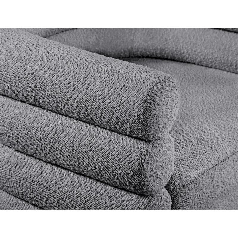 Meridian Furniture Tessa Grey Boucle Fabric Swivel Accent Chair