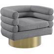 Meridian Furniture Tessa Grey Boucle Fabric Swivel Accent Chair
