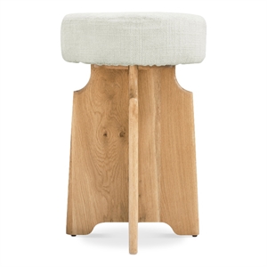 Meridian Furniture Jasper Cream Boucle Fabric Stool