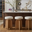 Meridian Furniture Jasper Cream Boucle Fabric Stool