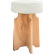 Meridian Furniture Jasper Cream Boucle Fabric Stool