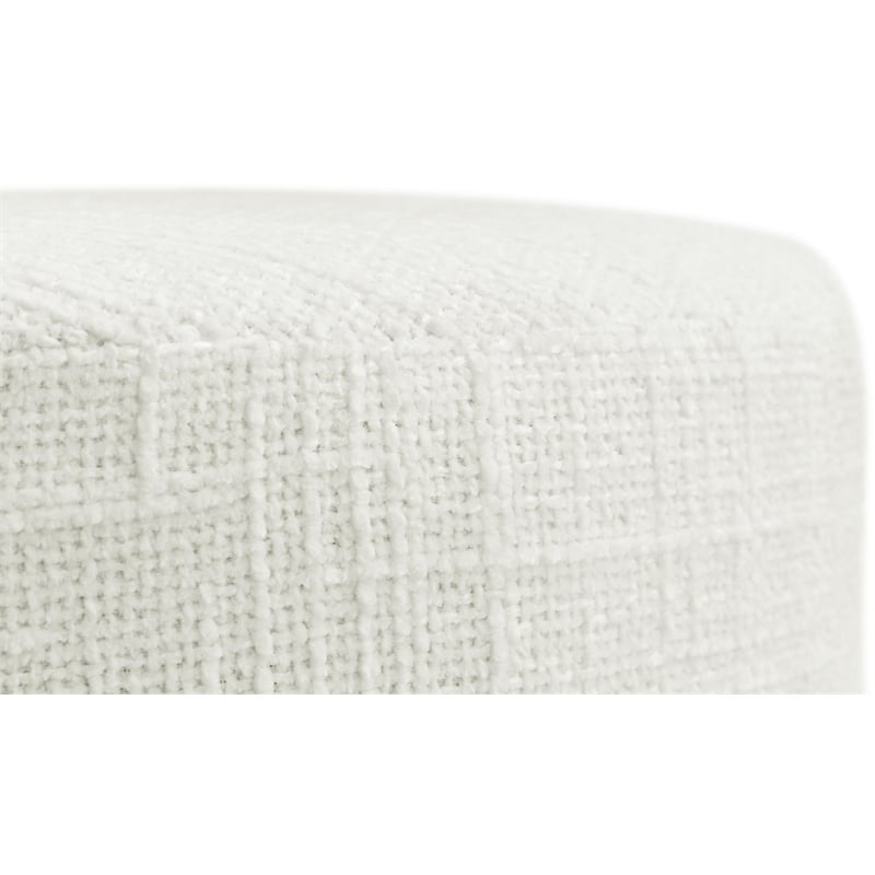 Meridian Furniture Jasper Cream Boucle Fabric Stool