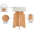 Meridian Furniture Jasper Cream Boucle Fabric Stool