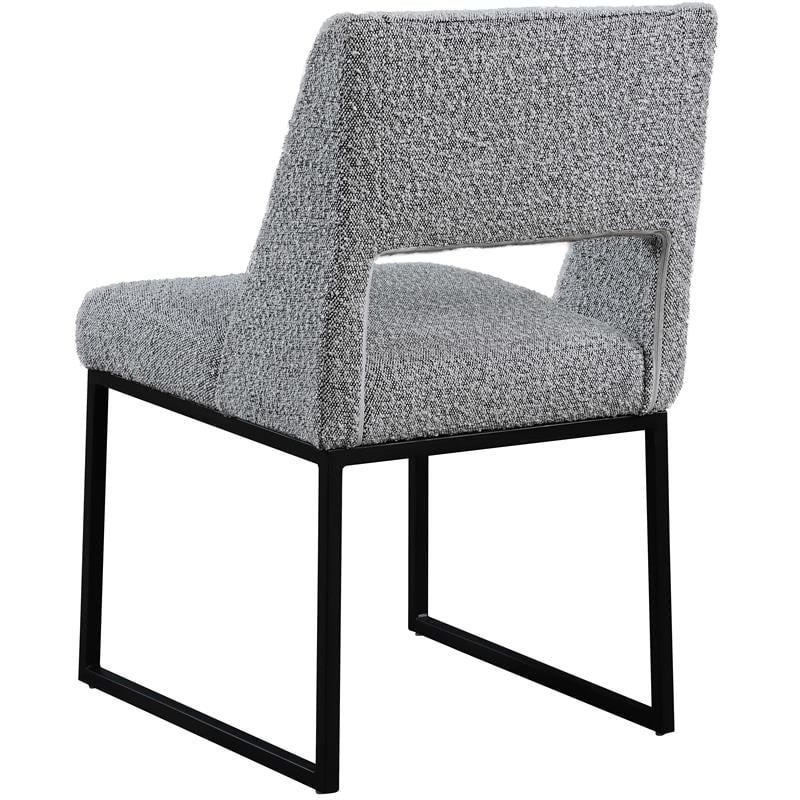 Meridian Furniture Jayce Grey Boucle Fabric Dining Chair