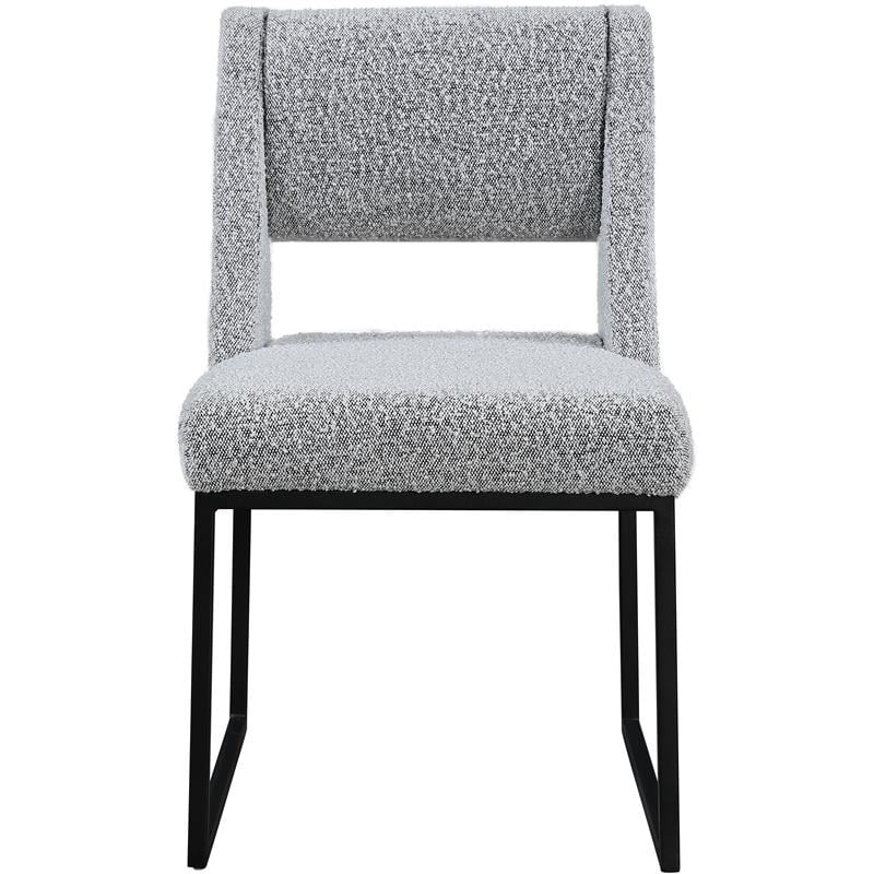 Meridian Furniture Jayce Grey Boucle Fabric Dining Chair