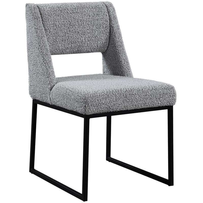 Meridian Furniture Jayce Grey Boucle Fabric Dining Chair