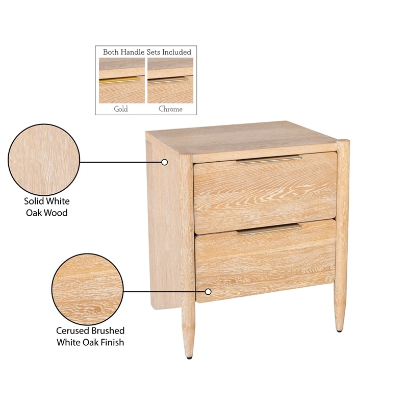 Meridian Furniture Oakwood White Oak Night Stand