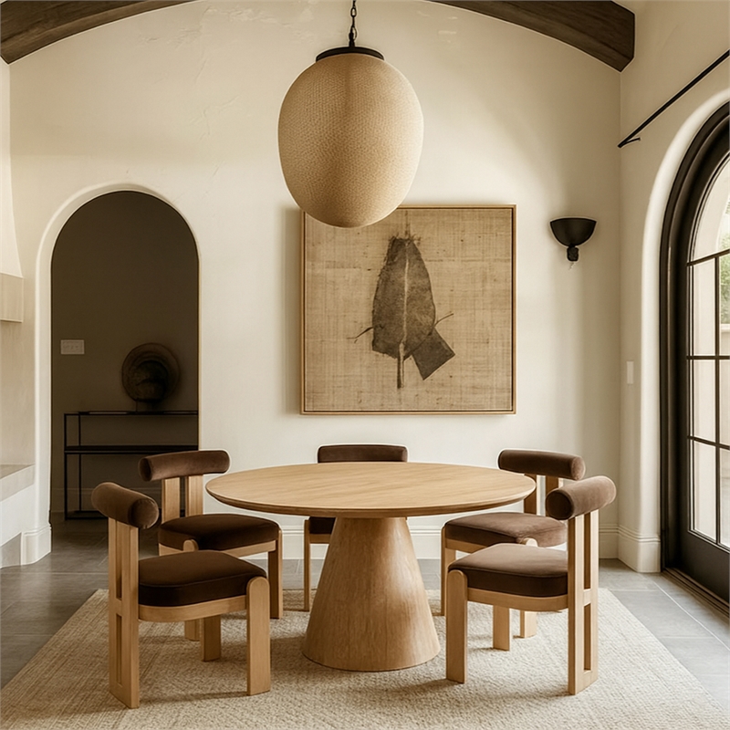 Meridian Furniture Linette White Oak Dining Table