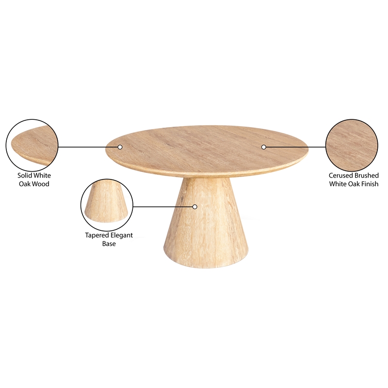 Meridian Furniture Linette White Oak Dining Table