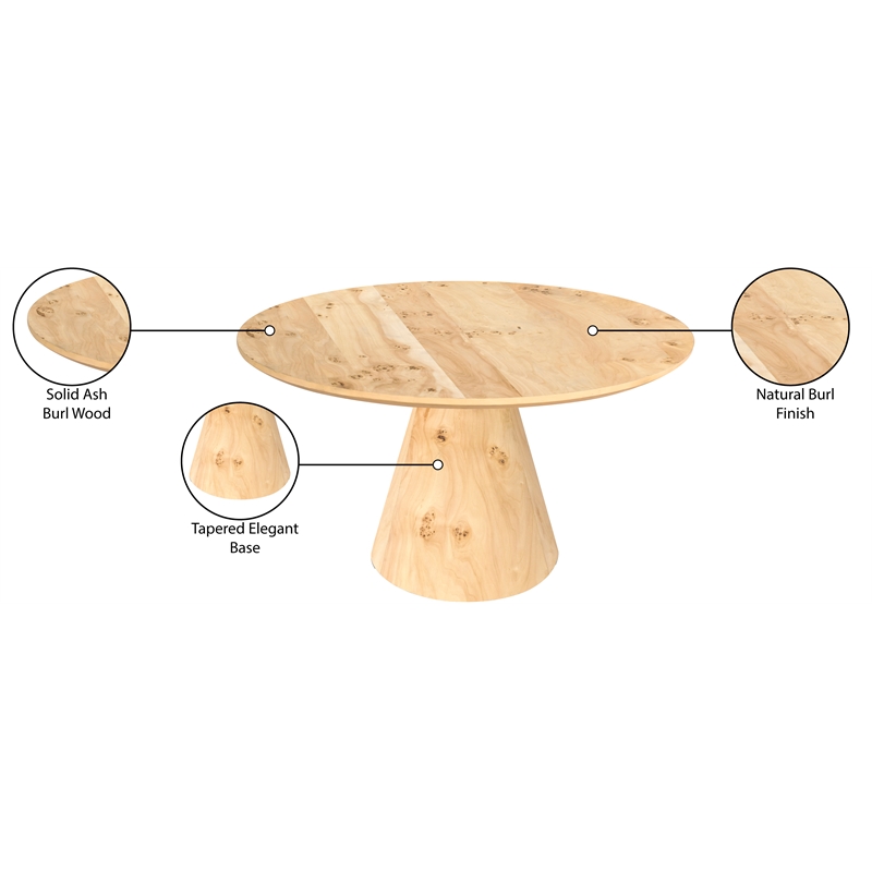 Meridian Furniture Linette Burl Wood Dining Table