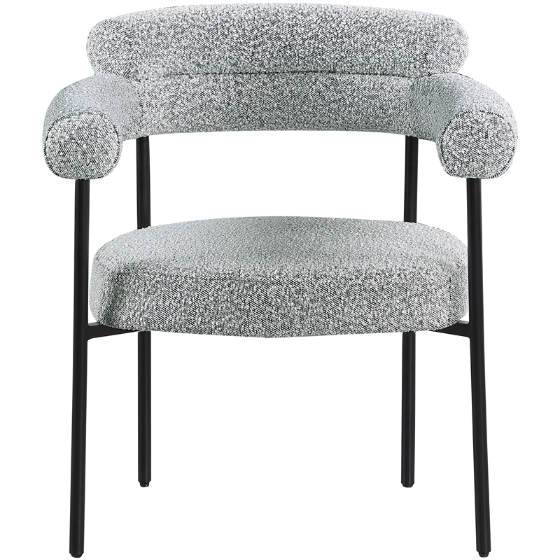 Meridian Furniture Blake Grey Boucle Fabric Dining Chair Set of 2