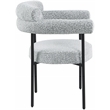 Meridian Furniture Blake Grey Boucle Fabric Dining Chair Set of 2