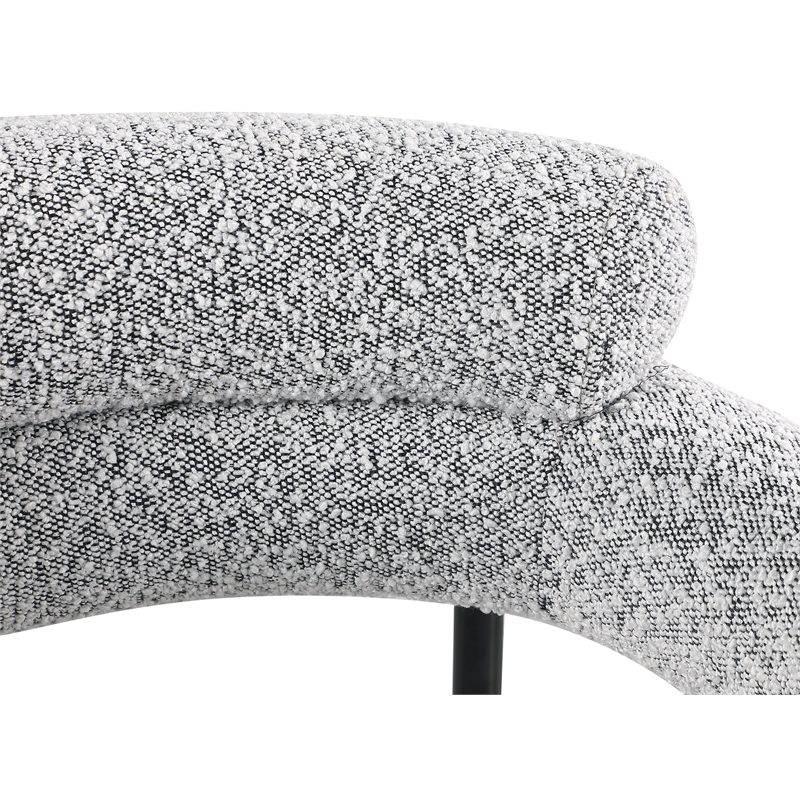 Meridian Furniture Blake Grey Boucle Fabric Dining Chair Set of 2