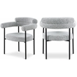 Meridian Furniture Blake Grey Boucle Fabric Dining Chair Set of 2