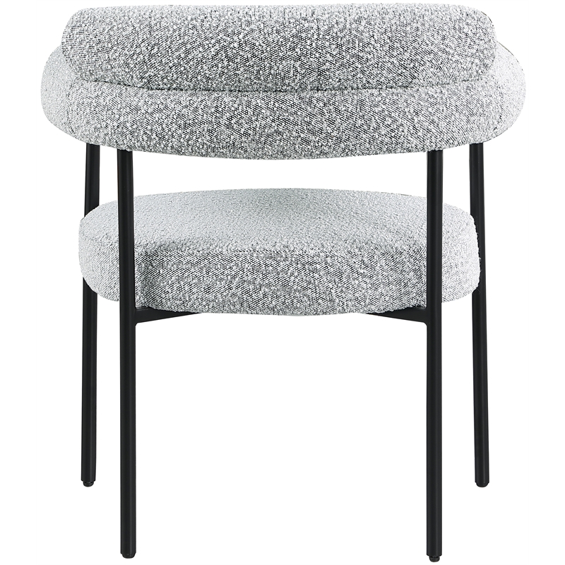 Meridian Furniture Blake Grey Boucle Fabric Dining Chair Set of 2