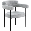 Meridian Furniture Blake Grey Boucle Fabric Dining Chair Set of 2
