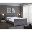 Meridian Furniture Dillard Grey Velvet Full Bed