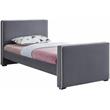 Meridian Furniture Dillard Grey Velvet Twin Bed