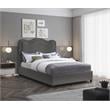 Meridian Furniture Felix Grey Linen Textured Fabric King Bed