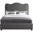 Meridian Furniture Felix Grey Linen Textured Fabric King Bed