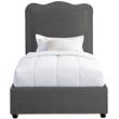 Meridian Furniture Felix Grey Linen Textured Fabric Twin Bed