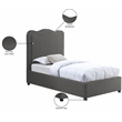 Meridian Furniture Felix Grey Linen Textured Fabric Twin Bed