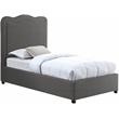 Meridian Furniture Felix Grey Linen Textured Fabric Twin Bed