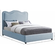 Meridian Furniture Felix Light Blue Linen Textured Fabric King Bed