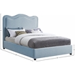 Meridian Furniture Felix Light Blue Linen Textured Fabric Queen Bed