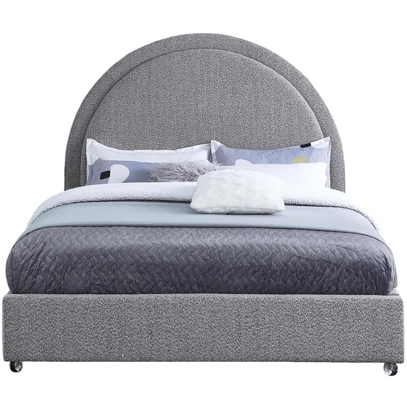 Meridian Furniture Milo Grey Fabric Full Bed