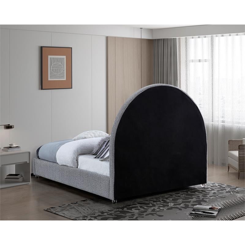 Meridian Furniture Milo Grey Fabric King Bed