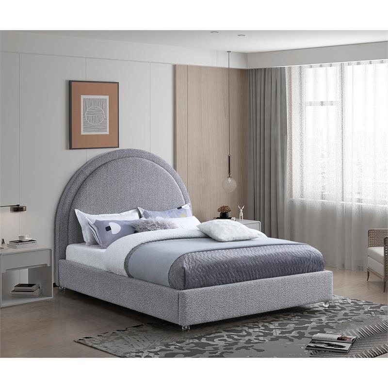 Meridian Furniture Milo Grey Fabric Queen Bed