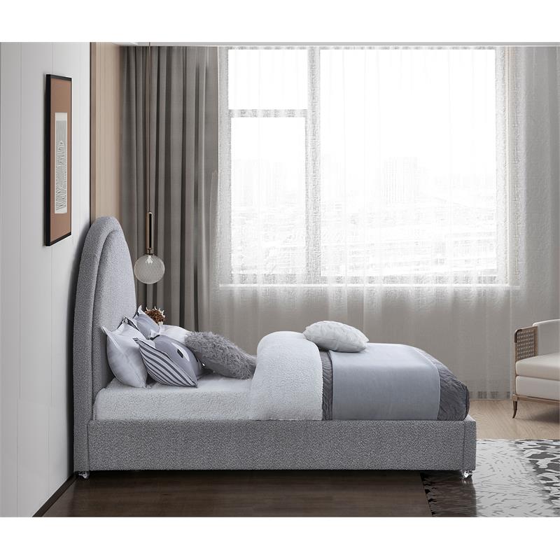 Meridian Furniture Milo Grey Fabric Queen Bed