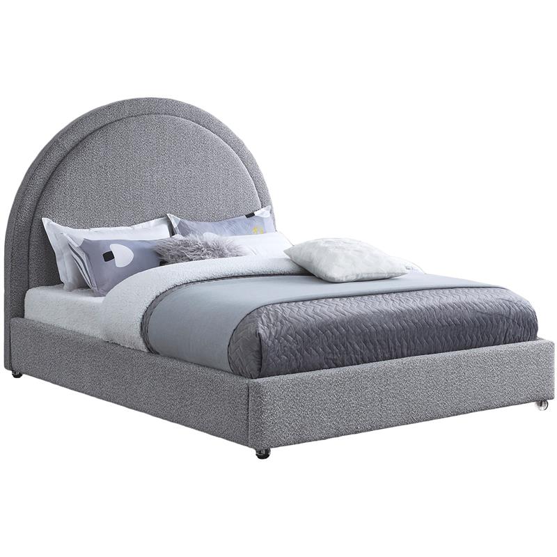 Meridian Furniture Milo Grey Fabric Queen Bed