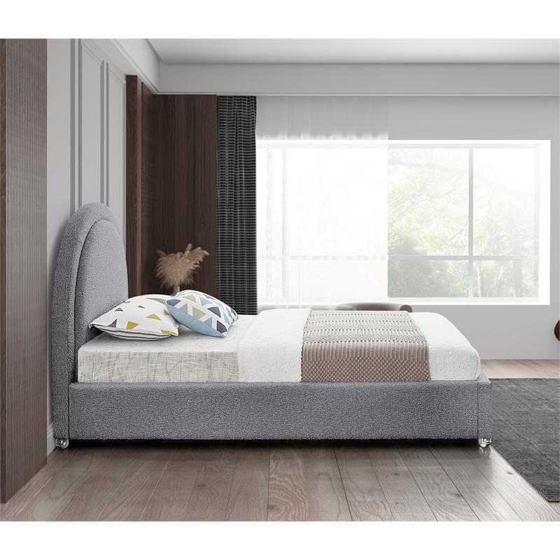 Meridian Furniture Milo Grey Fabric Twin Bed