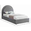 Meridian Furniture Milo Grey Fabric Twin Bed