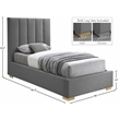 Meridian Furniture Pierce Grey Linen Textured Fabric Twin Bed