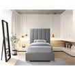 Meridian Furniture Pierce Grey Linen Textured Fabric Twin Bed