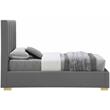 Meridian Furniture Pierce Grey Linen Textured Fabric Twin Bed