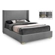 Meridian Furniture Royce Grey Linen Textured Fabric Full Bed