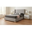 Meridian Furniture Royce Grey Linen Textured Fabric Full Bed