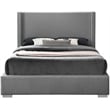 Meridian Furniture Royce Grey Linen Textured Fabric Full Bed