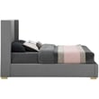 Meridian Furniture Royce Grey Linen Textured Fabric Full Bed