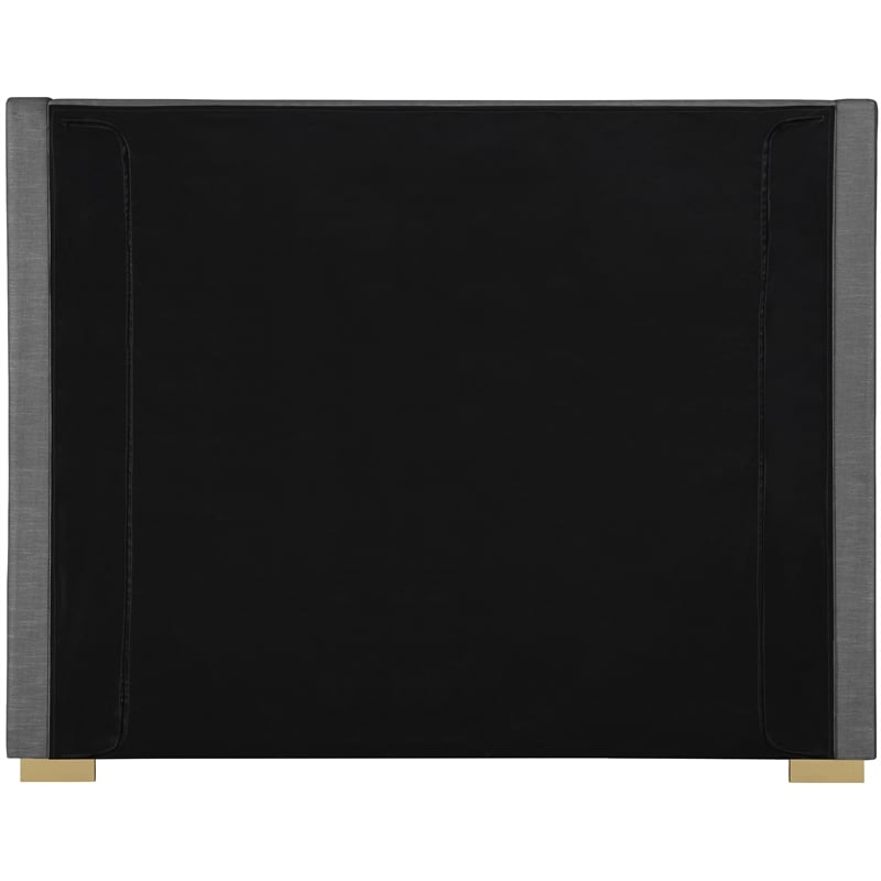 Meridian Furniture Royce Grey Linen Textured Fabric Full Bed