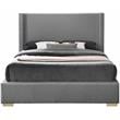 Meridian Furniture Royce Grey Linen Textured Fabric Full Bed