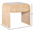 Meridian Furniture Cresthill White Oak Night Stand