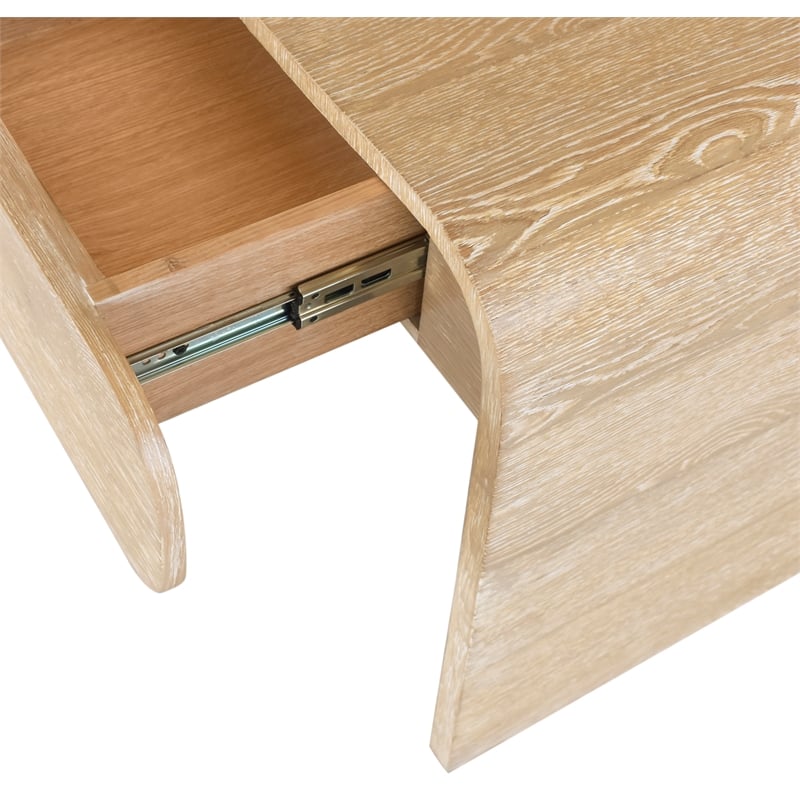 Meridian Furniture Cresthill White Oak Night Stand